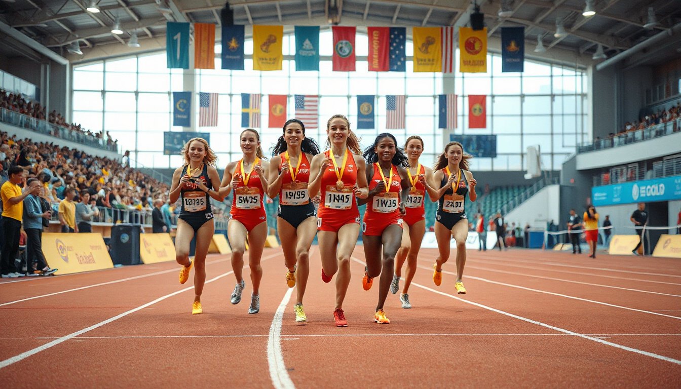 UNC Asheville Women's DMR Team Shatters Records and Takes Gold on Day One of Big South Indoor Championships